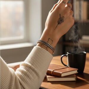 Vintage Paris Silver-Tone Double Curb Chain Bracelet • 7.25”